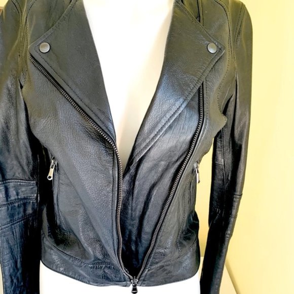 Real leather moto jacket - Picture 5 of 9
